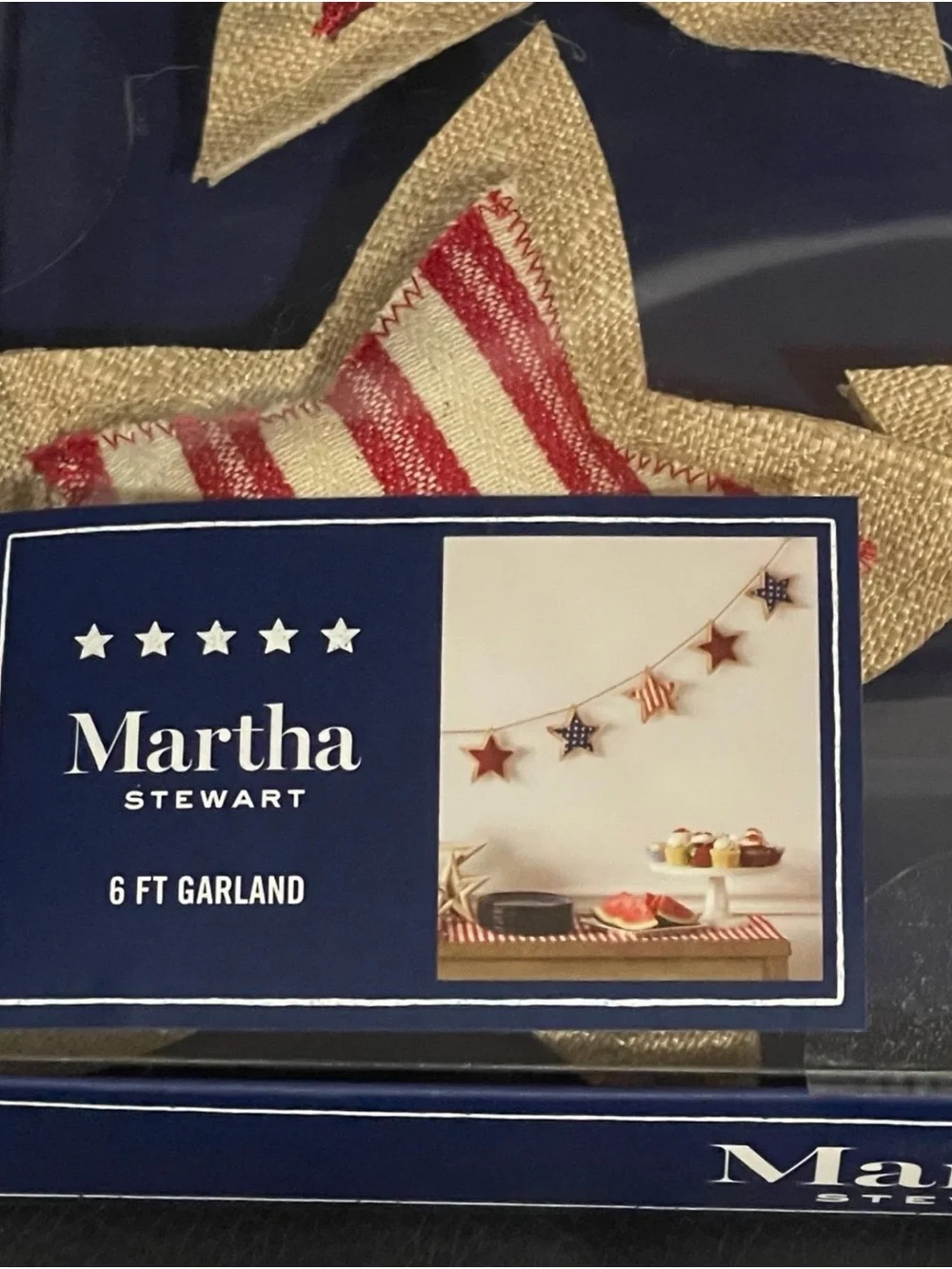 Martha Stewart Patriotic Garland - Patriotic Martha Stewart Stars Garland